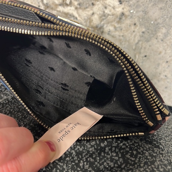 KATE SPADE Double Zip Wristlet Floral Medium navy blue - Picture 11 of 16